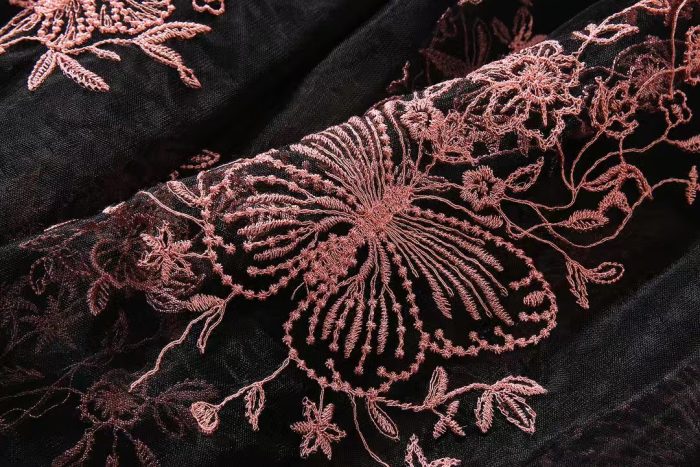 black lace embroidered dress - Image 8
