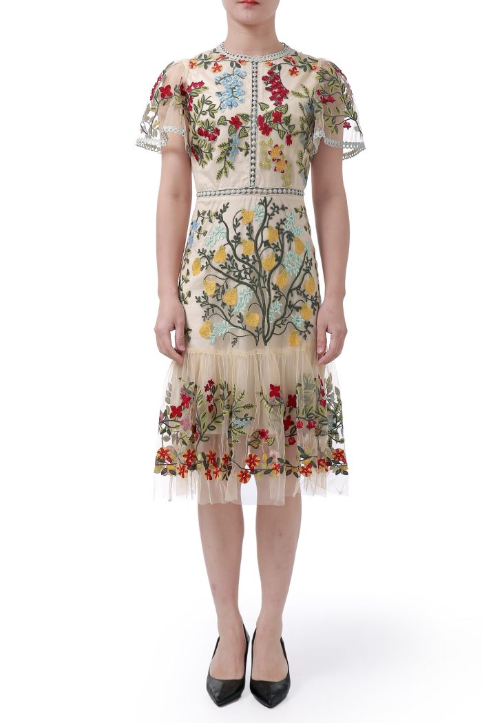 Embroidered mesh skirt - Image 2