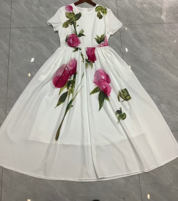 White floral-print dress - Image 8